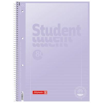 Blok kolegij A4 crte 80L perforacija+4rupe Pastel 2 Soft Brunnen