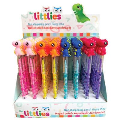 Olovka grafitna u nastavcima Littlies Happy Dino Diakakis sort