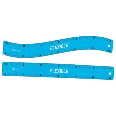 Ravnalo pvc 30 cm fleksibilno Connect prozirno plavo