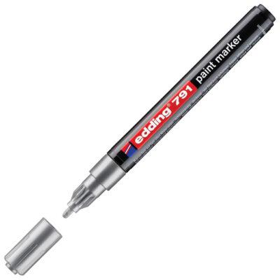Marker permanentni lakirajući 1-2mm Edding 791 srebrni