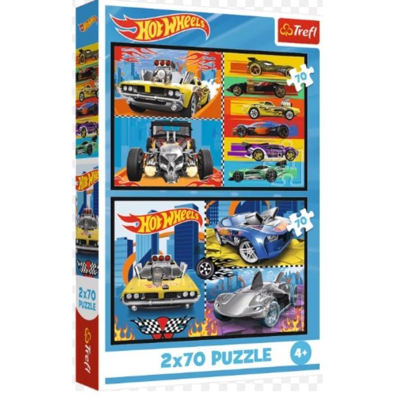 Puzzle 2x70komada Hot Wheels Tref