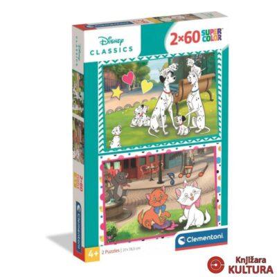 Puzzle 2X60komada Disney Classic Dalmatiner i dama Clementoni